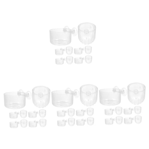 Kisangel 40 STK Wasserpflanzenbecher Aquarium-saugnapf-blumentopf Wurm Mini-wasserpflanzentopf Aquarienpflanzen Aquariumdekoration Futterautomat Für Garnelen Mini-töpfe Acryl Glas Fressnapf von Kisangel