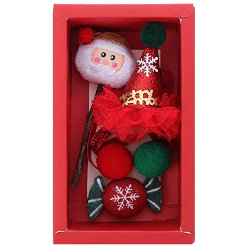 Kisangel 5 STK Haustier Weihnachtsspielzeug Katzenminister Katze Plüsch interaktives katzenspielzeug Interactive cat Toy Haustier-Teaser- Kätzchen- hölzern von Kisangel