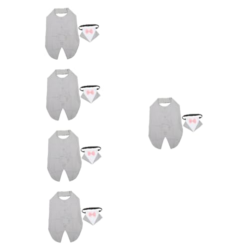 Kisangel 5 Sätze Hundeanzug hundekleidung hundebekleidung Hundebandana sanfter Hundehochzeitsanzug Kleider Hunde-Outfit Haustieranzug ännlicher Hund passen einstellen Bankett Polyester von Kisangel