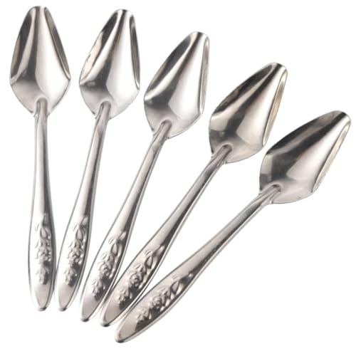 Kisangel 5 Stück Teiliges Edelstahl Fütterlöffel für Papageien und Kleine Vögel Rostfrei Leicht zu Reinigen Tragbar Geeignet für Handfütterung von Milch und Futter Multifunktional und von Kisangel