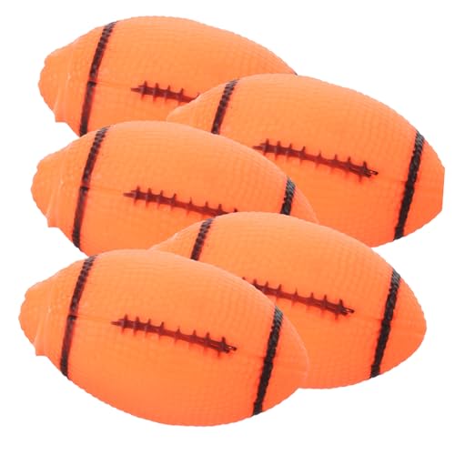 Kisangel 5 Stück Teiliges Hundespielzeug Rugby Ball aus Langlebigem TPR Interaktives Kauspielzeug für Welpen und Große Hunde Fördert Aktivität und Beschäftigung Sicher und Vielseitig von Kisangel