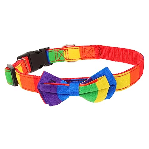 Kisangel 5st Haustierhalsband Hundehalsband Mit Schleife Abreißbares Hundehalsband Regenbogenhalsband Für Hunde Gay-Pride-hundehalsband Kleiner Hund Krawatte Stoff von Kisangel