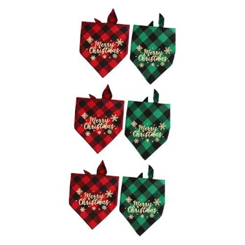 Kisangel 6 STK Dreieckstuch Für Haustiere Weihnachten Haustierhalsband Dreieckstuch Für Hunde Weihnachten Halstuch Weihnachtshundehalstuch Lätzchen Baumwolle Polyester Der Hund Rot Schal von Kisangel