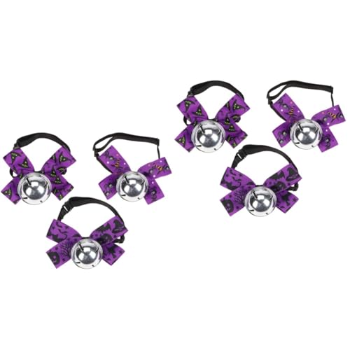 Kisangel 6 STK Halloween-Haustierglockenhalsband Halloween-Hundekostüm Welpenhalsband welpen zubehör Kleider Glockenhalsband für Haustiere Hund Katze Halsband einstellbar Kleidung Krawatte von Kisangel