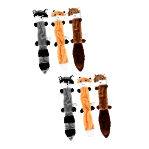 Kisangel 6 STK Sound-Spielzeug für Haustiere Themberchaud-Plüsch Welpenspielzeug Plüschtier Interactive Dog Toys Spielzeuge Kuscheltier Welpen Aggressive Kauer langlebiges Kauspielzeug von Kisangel