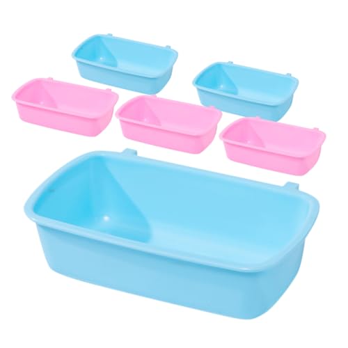 Kisangel 6 Stück Futterbox Für Hamster Käfig-Feeder Brunnen Groß Kleiner Futternapf Für Tiere Coop Futterautomat Nassfutter Für Katzen Essen Nagetier Schüsseln Futterspender Hund Pp von Kisangel