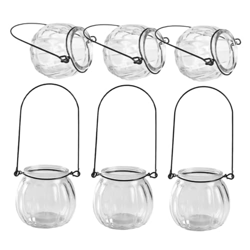 Kisangel 6 Stück Glas Wandbehang Pflanzgefäße Für Zimmerpflanzen Hängende Anzuchtgläser Wandpflanzgefäß Zimmerterrarium Hydrokulturvasen Klares Glas Für Wohn- Und Bürodekoration von Kisangel
