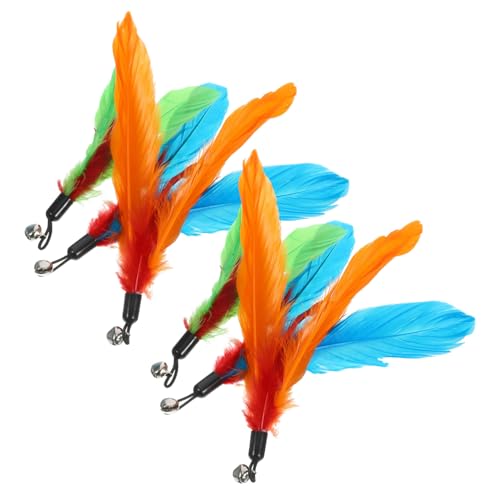 Kisangel 6 Stück Katzenspielzeug Teiliges Ersatzfedern für Katzenangel Langlebige Bunte Plumes für Interaktives und Beschäftigung von Indoor Katzen Geeignet von Kisangel