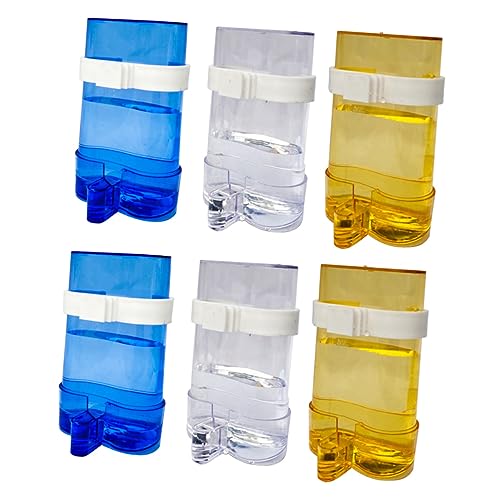 Kisangel 6 Stück Teiliges Set Automatischer Vogel Wasserspender für Papageien und Vögel Transparente Futter und Wasserstation Einfache Installation für Vogelkäfige Praktisch und Sauber von Kisangel