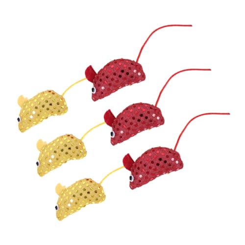 Kisangel Interaktives Katzenspielzeug Mäuse 6er-Pack Pailletten-mäusespielzeug für Kätzchen Weich und Als Haustierbedarf Kisangel Interaktives Katzenspielzeug Mäuse 6er-Pack Pailletten-mäusespielzeug für Kätzchen Weich und Als Haustierbedarf von Kisangel