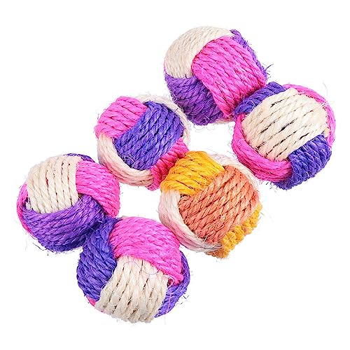 Kisangel 6St Sisal Ball Katzen Spielzeug Sisalkratzen Katzenball kratzen interaktives Spielzeug kratzspielzeug Spielzeuge Sisalkugel für Katzen Haustier Spielzeug Weben den Ball Rollen von Kisangel