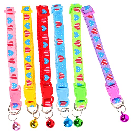 Kisangel 6st Katzenhalsband Hunde Katze Mit Glocken Welpe Outdoor- Bausatz Haustier Kleiner Kätzchenkragen Dekoratives Kätzchenhalsband Tragbares Kätzchenhalsband Kätzchen-Kragen Nylon Kisangel 6st Katzenhalsband Hunde Katze Mit Glocken Welpe Outdoor- Bausatz Haustier Kleiner Kätzchenkragen Dekoratives Kätzchenhalsband Tragbares Kätzchenhalsband Kätzchen-Kragen Nylon von Kisangel
