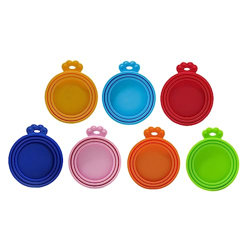Kisangel 7pcs Tiernahrung Bins Deckel Silikon Können Für Katzenfutter Dosen Zubehör von Kisangel