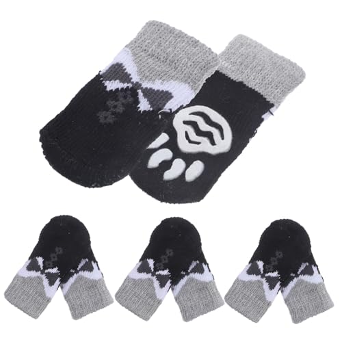 Kisangel 8 Stück Teiliges Warme rutschfeste Hundesocken aus Polyester mit Elastischem Sitz Pflegen Pfoten und Schützen Böden Geeignet für Kleine bis Große Hunde und Katzen im Innenbereich von Kisangel