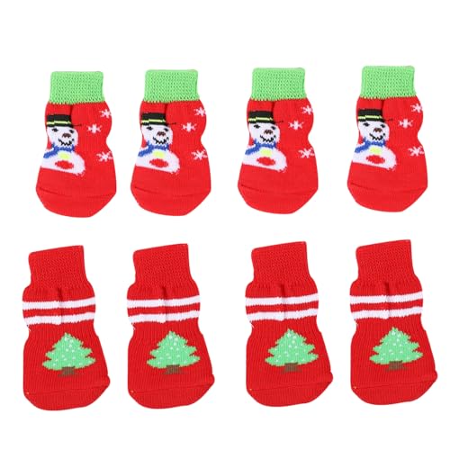 Kisangel 8 Stück Weihnachtliche Hundesocken Set rutschfeste Warme Pfotenschützer für Hunde für Jahreszeiten Schützt vor Kälte und Schmutz mit Kreativen Weihnachtsmotiven Kisangel 8 Stück Weihnachtliche Hundesocken Set rutschfeste Warme Pfotenschützer für Hunde für Jahreszeiten Schützt vor Kälte und Schmutz mit Kreativen Weihnachtsmotiven von Kisangel