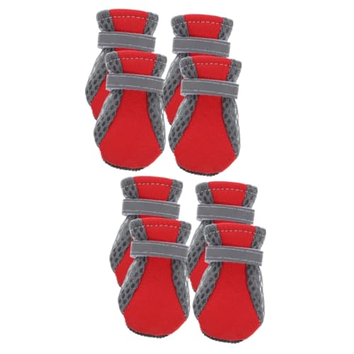 Kisangel 8 STK Mesh-Schuhe für Welpen hundeschuhe große Hunde Dog Shoes for small Dogs Pfotenschutz Katzenschuhe draussen Schuhe mit weichen Sohlen Hündchen Stiefel rot Kisangel 8 STK Mesh-Schuhe für Welpen hundeschuhe große Hunde Dog Shoes for small Dogs Pfotenschutz Katzenschuhe draussen Schuhe mit weichen Sohlen Hündchen Stiefel rot von Kisangel
