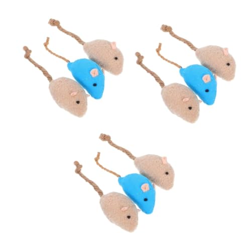 Kisangel 9stücke Teiliges Interaktives Katzenspielzeug-Set Aus Plüsch Realistische Mäuse Für Katzen Stimulierend Und Unterhaltsam Für Haustiere Beige Blau Kisangel 9stücke Teiliges Interaktives Katzenspielzeug-Set Aus Plüsch Realistische Mäuse Für Katzen Stimulierend Und Unterhaltsam Für Haustiere Beige Blau von Kisangel