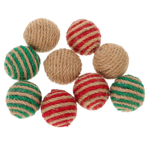 Kisangel 9 Stück Teiliges Katzenspielzeug aus Natürlichem Hanfseil Bunte Interaktive Bälle für Katzen Lustiges Kauspielzeug für Training und Beschäftigung Geeignet von Kisangel