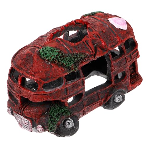 Kisangel Aquarium Dekoration Auto Wrack Resin Ornament Versteck Höhle Fisch Tank Deko Versteck für Fische und Garnelen Süßwasser Aquarium Zubehör von Kisangel
