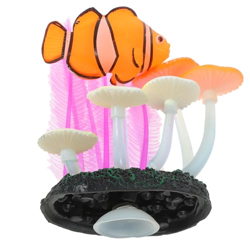Kisangel Aquariumdekor Aquarium Dekoration aquariumpflanzen Unterwasser Dekoration Aquarium- -Licht gefälschte Korallendekoration Kühler Aquarium Korallendekor Aquariumzubehör Kieselgel von Kisangel