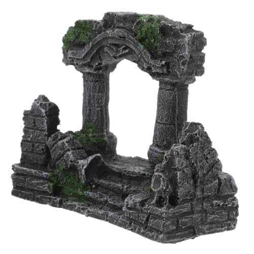 Kisangel Aquariumdekoration Römische Säulen Ruinen Ornament Detailreiche Künstliche Zwei säulen Ruinen Einfache Installation Langlebig Vielseitig für Süßwasser aquarien Desktop und Große von Kisangel