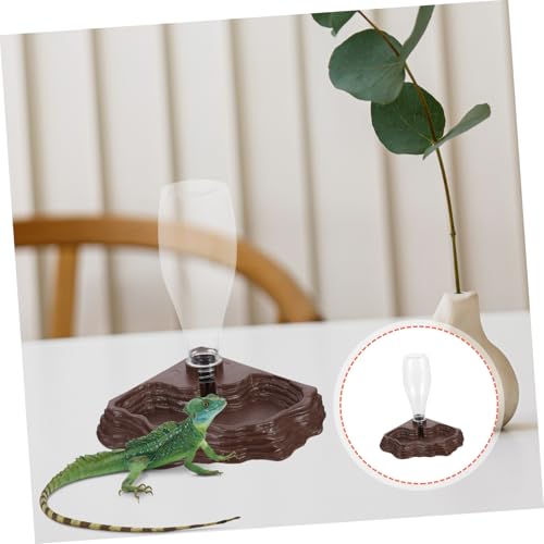 Kisangel Automatischer Reptilien Wasserspender Braun Stabiles Terrarium Wassernapf mit Rutschfestem Boden Geeignet für Gecko Reptil Schildkröte und Kleine Haustiere Langlebiges Zubehör für von Kisangel