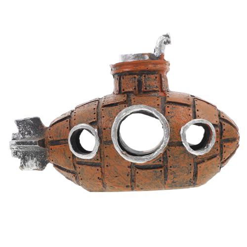 Kisangel Boot Modell Aquarium Dekoration aus Resin Unterwasser Schiffswrack Ornament für Fischbecken Leicht Fischsicher und Geeignet für Süß und als Dekorative Versteckmöglichkeit von Kisangel