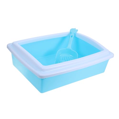 Kisangel Halb Geschlossene Katzenstreu Box Mit Spritzschutz Offene Katzentoilette Mit Schaufel Katzenklo Für Kätzchen Und Kleine Tiere Langlebig Und Leicht Zu Reinigen Blau Kisangel Halb Geschlossene Katzenstreu Box Mit Spritzschutz Offene Katzentoilette Mit Schaufel Katzenklo Für Kätzchen Und Kleine Tiere Langlebig Und Leicht Zu Reinigen Blau von Kisangel