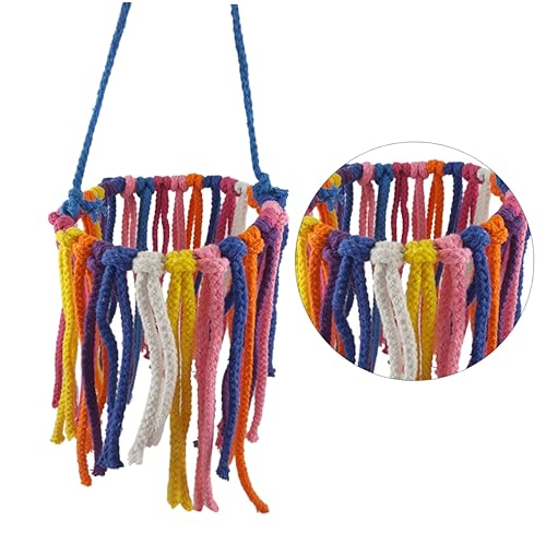 Kisangel Buntes Baumwoll Knoten Kauspielzeug für Vögel Widerstandsfähiges für Papageien Geeignet für Schaukel und Kletterspiel mit Zufälliger Seilfarbe Zufällige Farbe von Kisangel