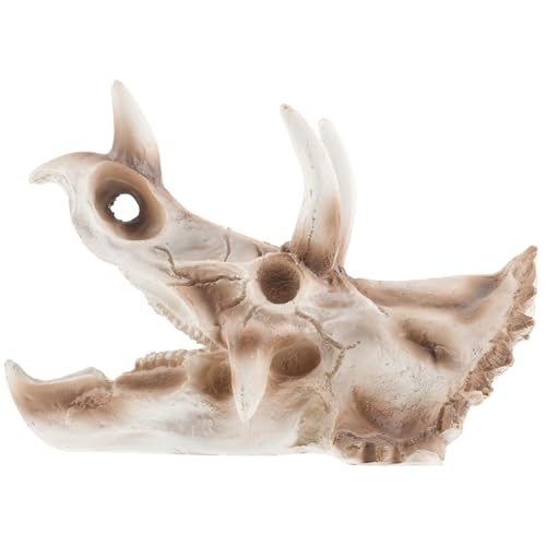 Kisangel Dekorative Dinosaurier Schädel Figur aus Widerstandsfähigem Harz Verarbeitung Filigrane Details als Aquarium Ornament und Desktop Dekoration für Ansprechende Aquarienlandschaft von Kisangel