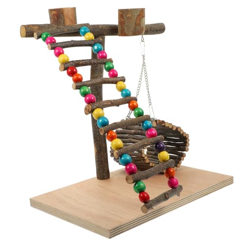 Kisangel Desktop Papageienständer aus Robustem Interaktiver Vogelspielplatz mit Sitzstange und Kauspielzeug Spiel Trainingszubehör für Wellensittiche und Kleine Papageien Kisangel Desktop Papageienständer aus Robustem Interaktiver Vogelspielplatz mit Sitzstange und Kauspielzeug Spiel Trainingszubehör für Wellensittiche und Kleine Papageien von Kisangel