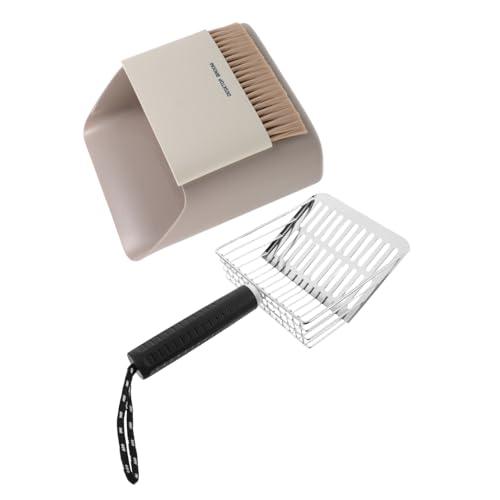 Kisangel Edelstahl Katzensand Schaufel mit Abnehmbarem Ständer Ergonomischer Griff Langlebig und Leicht zu Reinigen Platzsparend für Katzenstreu und Gartenerde Komfortable Handhabung von Kisangel