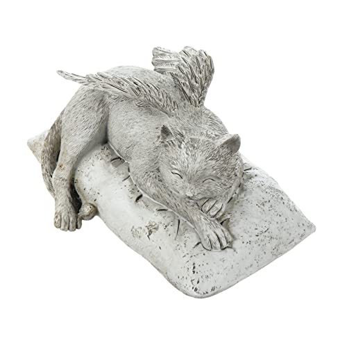 Kisangel Pet Cat Memorial Stone Resin Angel Cat Tribute Statue Für Gedenkstätten Im Garten Schöne Katzenfigur Zur Erinnerung An Verstorbene Haustiere Liebevolle Grabdekoration von Kisangel