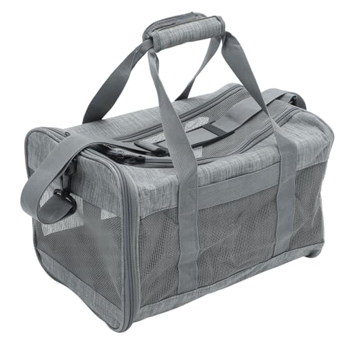 Kisangel Faltbare Wasserabweisende Katzentasche aus Atmungsaktivem Mesh Geräumiger Kleintier Tragetasche für Reisen und Outdoor Praktischer Transportbeutel mit Mehreren Taschen für Katzen von Kisangel