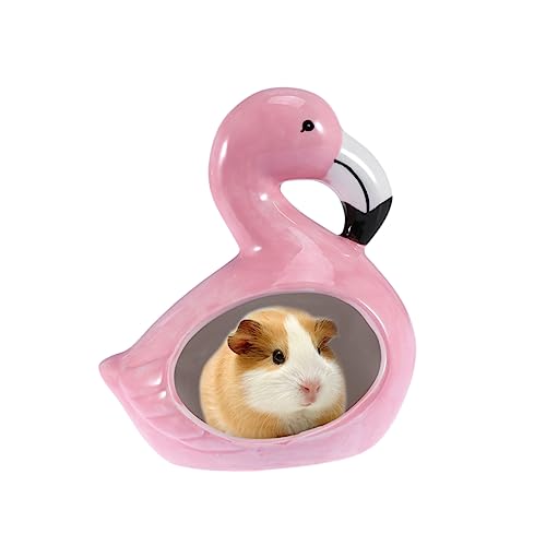 Kisangel Hamster Kühlnest Keramikkäfig Für Sommer Niedliches Flamingo Design Haustierhaus Für Hamster Chinchillas Kleintiere Leicht Zu Reinigen Langlebig Kühles Nest Für Spielen Und von Kisangel