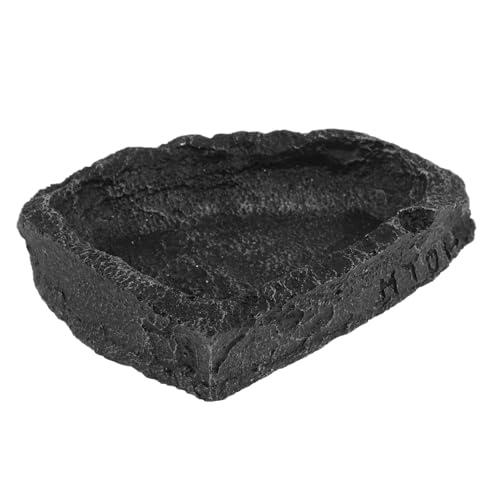 Kisangel Futterstelle Für Schildkröten Fischfutter Gecko Water Bowl Schildkrötenbecken Schildkröte Wasserschale Eidechsenkleidung Reptil Aquarium Crested Gecko Essen Frosch Dark Grey Harz von Kisangel