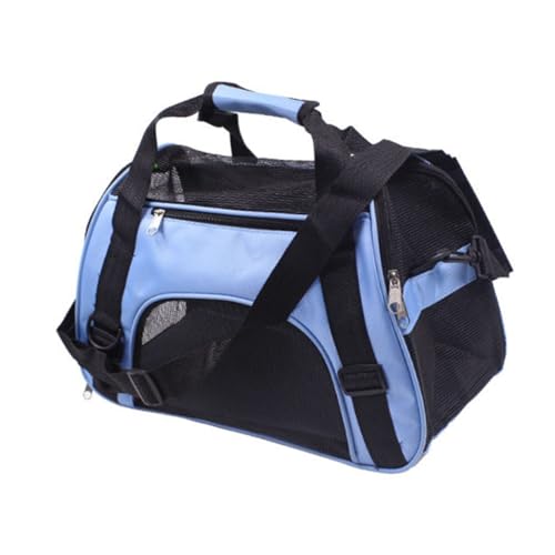 Kisangel Große Faltbare Haustier Tragetasche mit Atmungsaktivem Mesh Verstellbaren Gurten und Reißverschluss für Sicheren Transport von Hunden und Katzen für Outdoor Reisen und Camping von Kisangel