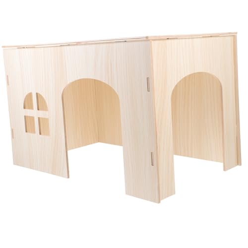 Kisangel Großes Holz Hamsterhaus Kleintier Versteck Natürliches Holz Spielhaus für Meerschweinchen Chinchilla Kaninchen Haustier Ruheplatz von Kisangel