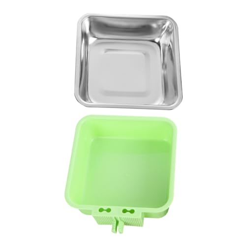 Kisangel Hängender Hundenapf Kätzchenwasserschale Kiste Wasserschale Hundekiste Wassernapf Futterspender Für Welpen Hundenäpfe Hängend Light Green Rostfreier Stahl von Kisangel