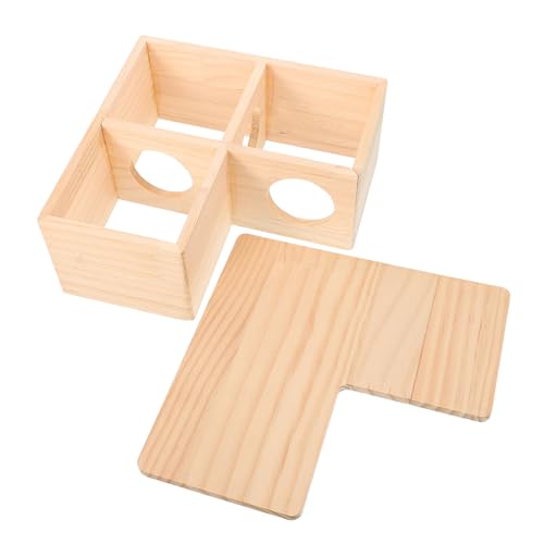 Kisangel Hamster- Hamsterspielzeug Käfighamster Röhren Hamsterkäfige Hamster Einrichtung Hamster empfindliches Hamsterversteck Hamsterversorgung Massivholz Beige von Kisangel