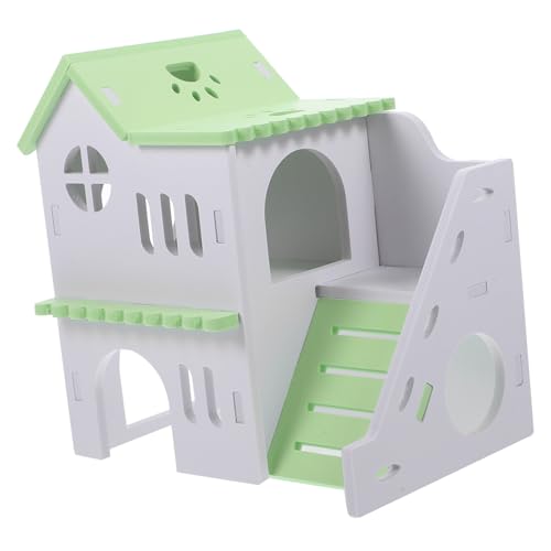 Kisangel Hamster Holzhaus Versteck aus Massivholz Buntes Nagetierhaus für Hamster Meerschweinchen Chinchillas Igel als Kuschelhöhle und Spielhaus im Käfig von Kisangel