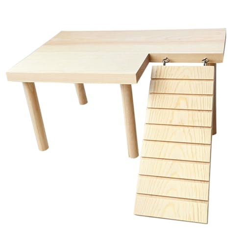 Kisangel Hamster Holzspielzeug mit Leiter Natürliche Kletterplattform für Kleintiere Käfigzubehör für Hamster Chinchilla und Meerschweinchen Fördert Balance und Bewegung Vielseitig von Kisangel