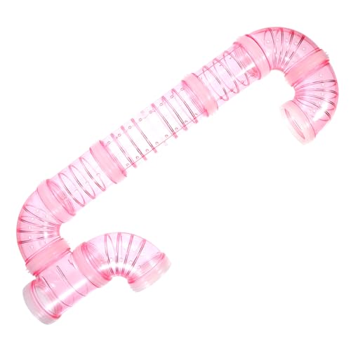 Kisangel Hamster Käfig Maze DIY Tunnel für Hamster Meerschweinchen Kleine Haustiere Flexibles Verbindungssystem für Endlosen Spielspaß Pinkes Zubehör für Kreative Käfiggestaltung von Kisangel