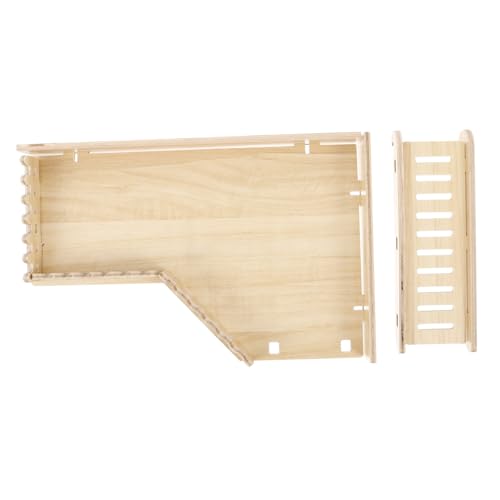 Kisangel Hamster Kletterplattform aus Robustem Holz mit Leiter Multifunktionale Spiel und Ruheplattform für Zwerghamster Rennmäuse und Andere Kleintiere Sicherer Käfigzubehör für Aktivität von Kisangel