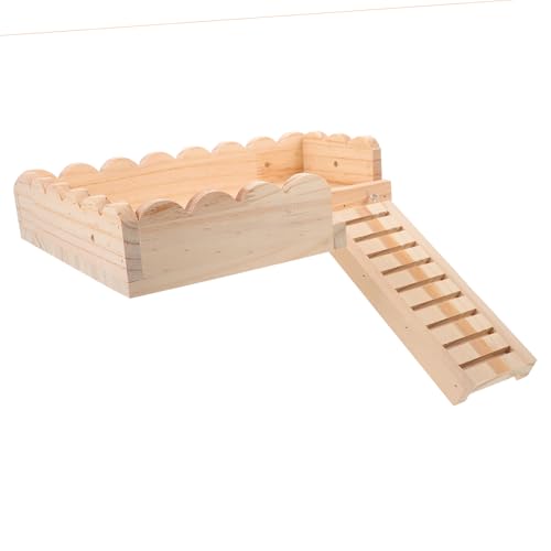 Kisangel Hamster Plattform aus Massivem Holz Langlebiges Zubehör Großes für Käfig Etagen Natürlicher Kletterspaß für Hamster Rennmäuse und Kleintiere Einfache Installation von Kisangel