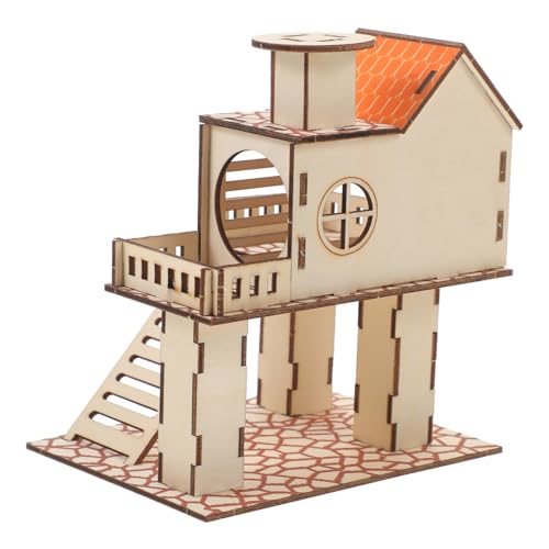 Kisangel Entzückendes Rattenversteck Aus Holz Dekorativer Dachboden Mit Kletterspaß Für Hamster von Kisangel