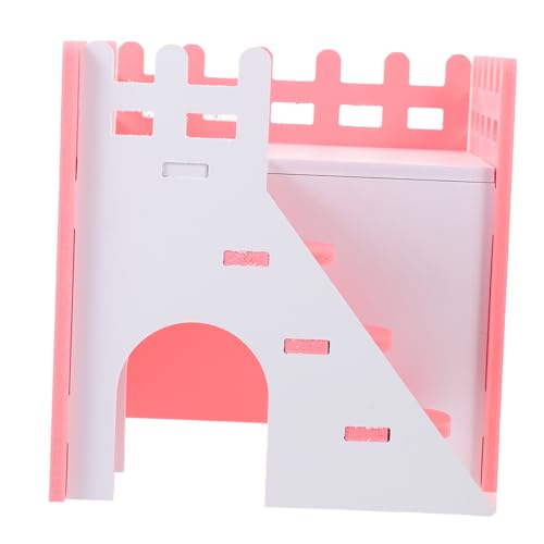 Kisangel Hamster Versteck Haus aus Massivholz Buntes Kleines Haustier Villa Sicherer Schlafplatz und Spielhaus für Meerschweinchen Chinchilla Hamster und Kleine Nager Langlebiges Holzhaus von Kisangel