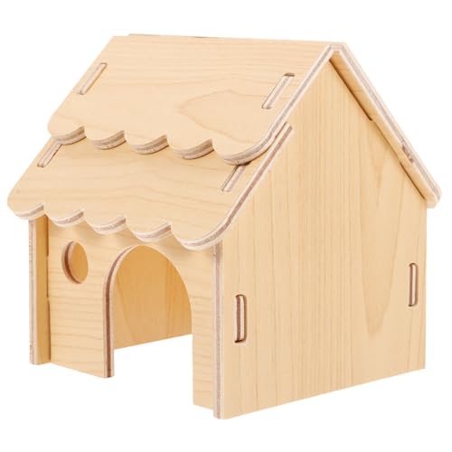 Kisangel Hamster Versteck Holzhaus Kleintier Rückzugsort Spielhaus für Hamster Chinchilla Kleintiere zur Beschäftigung gegen Langeweile von Kisangel