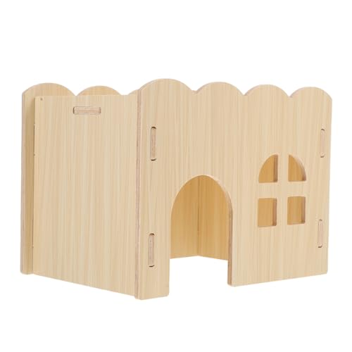 Kisangel Rustikales Hamsterhaus Aus Holz Mit Mehreren Kammern Unlackierter Rückzugsort Für Hamster Rennmäuse Und Andere Kleintiere Sicheres Und Geräumiges Spielzeug Für Haustiere von Kisangel