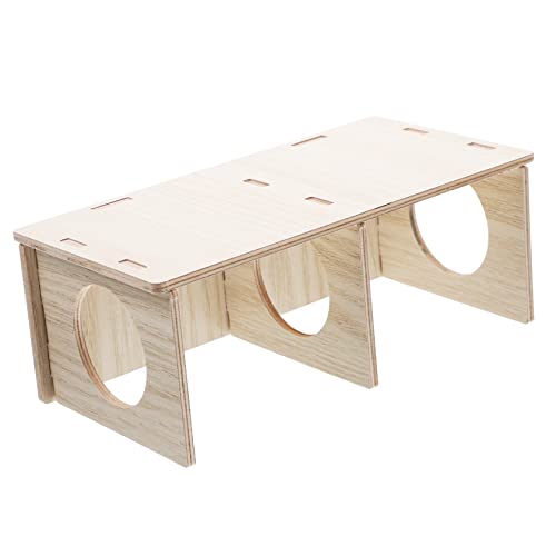 Kisangel Hölzernes Hamsterhaus Für Kleintiere Holzversteck Für Hamster Und Meerschweinchen Sicherheitszone Zum Entspannen Und Spielen Naturmaterial Für Haustierzucht Robustes Spielzeug von Kisangel